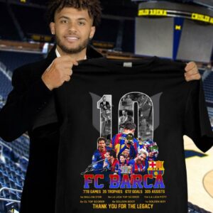 Best M10 Lionel Messi FC Barca records & achievements signature thank you for the legacy shirt
