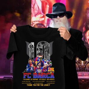 Best M10 Lionel Messi FC Barca records & achievements signature thank you for the legacy shirt 2
