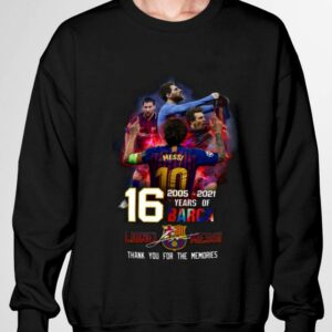 Premium Memory Lionel Messi with Barca 16 years of 2005-2021 signature shirt 2