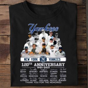Premium New York Yankees Legends 120th anniversary 1901-2021 signatures thank memories shirt