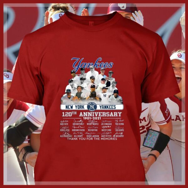 Premium New York Yankees Legends 120th anniversary 1901-2021 signatures thank memories shirt