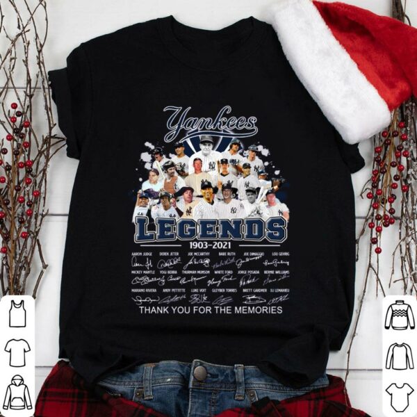 Best New York Yankees Legends 1903-2021 signatures thank memories shirt
