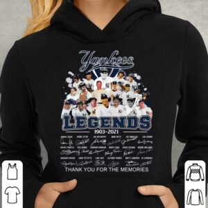 Best New York Yankees Legends 1903-2021 signatures thank memories shirt 3