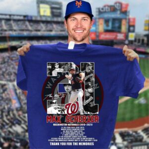 Official No. 31 Max Scherzer Washington Nationals MLB 2015-2021 Signature Thank You For The Memories Shirt 2