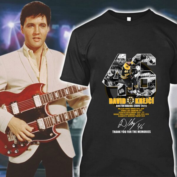 Awesome No. 46 Boston Bruins David Krejci 2006-2021 Signature NHL Thank You For The Memories Shirt
