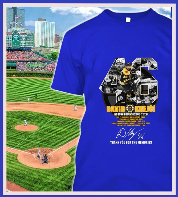 Awesome No. 46 Boston Bruins David Krejci 2006-2021 Signature NHL Thank You For The Memories Shirt