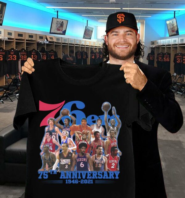Original Philadelphia 76ers 75th anniversary 1946-2021 Legends Shirt