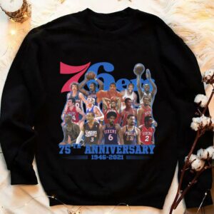 Original Philadelphia 76ers 75th anniversary 1946-2021 Legends Shirt 3