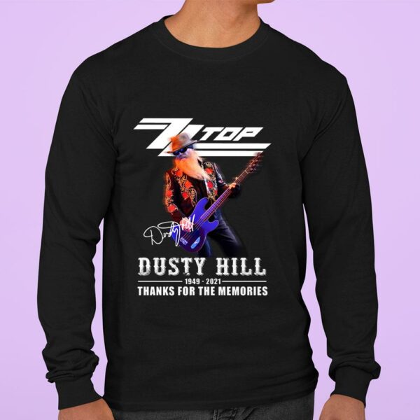 Awesome RIP Dusty Hill 1949-2021 Signature Thank You For The Memories ZZ Top Band Rock Shirt