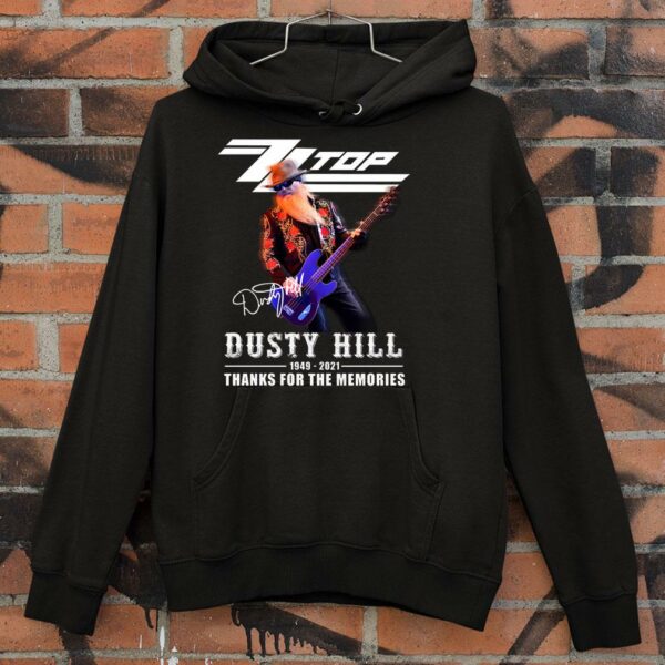 Awesome RIP Dusty Hill 1949-2021 Signature Thank You For The Memories ZZ Top Band Rock Shirt