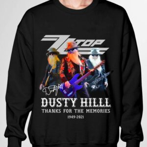 Funny Rest In Peace Dusty Hill 1949-2021 Signature Thank You For The Memories ZZ Top Band Shirt 2
