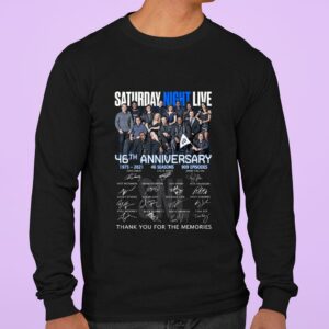 Awesome Saturday Night Live 46th Anniversary 1975-2021 46 Seasons 909 Episodes Signatures Thank You For The Memories Shirt 2