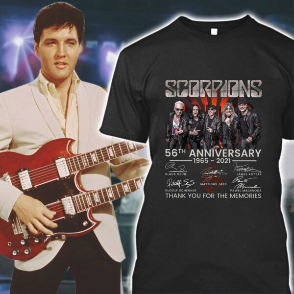 Premium Scorpions band rock 56th anniversary 1965-2021 signatures thank you for the memories shirt
