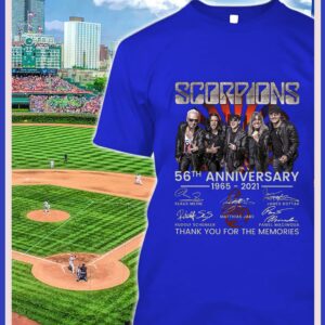 Premium Scorpions band rock 56th anniversary 1965-2021 signatures thank you for the memories shirt 1