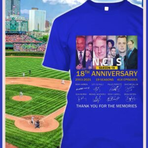 Funny Season 19 NCIS 18th anniversary 2003-2021 19 seasons 414 episodes signatures thank memories shirt 1