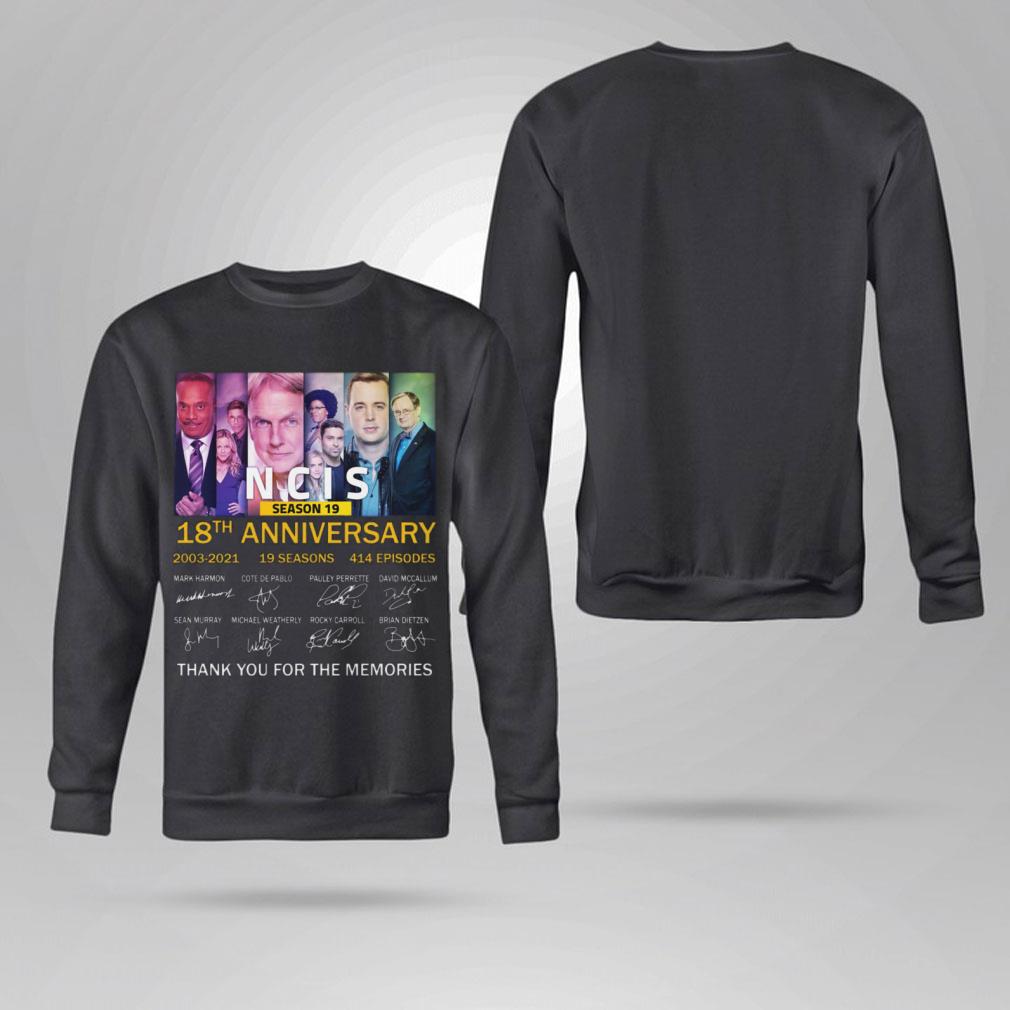 Funny Season 19 NCIS 18th anniversary 2003-2021 19 seasons 414 episodes signatures thank memories shirt Season 19 NCIS 18th anniversary 2003 2021 19 seasons 414 episodes signatures thank memories shirt 4 - Funny Season 19 NCIS 18th anniversary 2003-2021 19 seasons 414 episodes signatures thank memories shirt