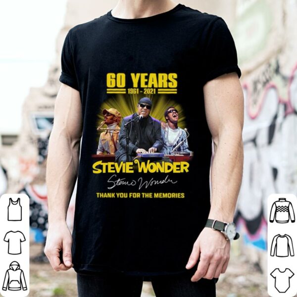Premium Stevie Wonder 60 years 1961-2021 signature thank you for the memories shirt