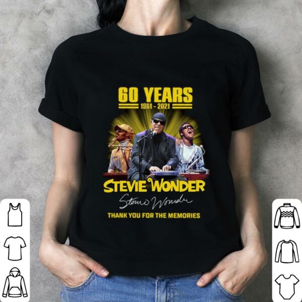 Premium Stevie Wonder 60 years 1961-2021 signature thank you for the memories shirt