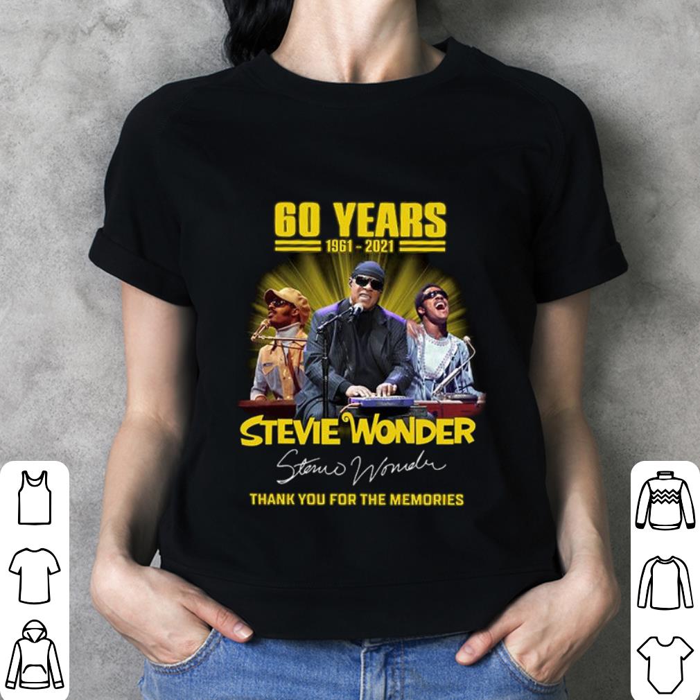 Premium Stevie Wonder 60 years 1961-2021 signature thank you for the memories shirt Stevie Wonder 60 years 1961 2021 signature thank you for the memories shirt 3 - Premium Stevie Wonder 60 years 1961-2021 signature thank you for the memories shirt