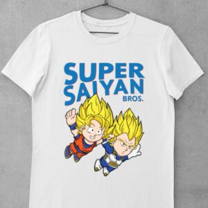 Original Super Saiyan Bros Son Goku and Vegeta Dragon Ball Super Mario Shirt