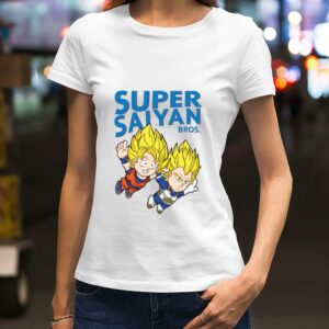 Original Super Saiyan Bros Son Goku and Vegeta Dragon Ball Super Mario Shirt