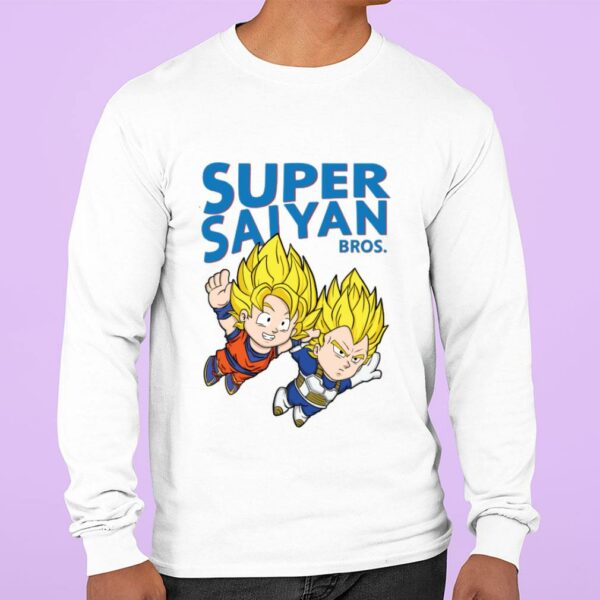 Original Super Saiyan Bros Son Goku and Vegeta Dragon Ball Super Mario Shirt