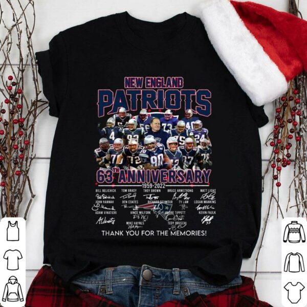 Best Thank Memories New England Patriots 63th anniversary 1959-2022 signatures shirt