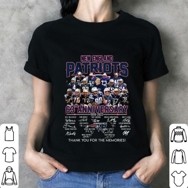 Best Thank Memories New England Patriots 63th anniversary 1959-2022 signatures shirt