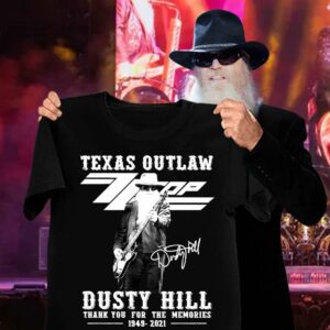 Thank Memories Texas Outlaw ZZ Top Band Dusty Hill 1949-2021 Signature Shirt 2