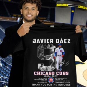 Official Thank You No. 9 Javier Baez Chicago Cubs 2014-2021 All Star World Series Shirt
