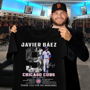 Official Thank You No. 9 Javier Baez Chicago Cubs 2014-2021 All Star World Series Shirt