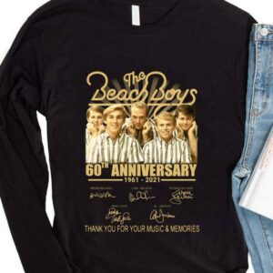 Official The Beach Boys 60th anniversary 1961-2021 signatures thank you for your music and memories shirt 3