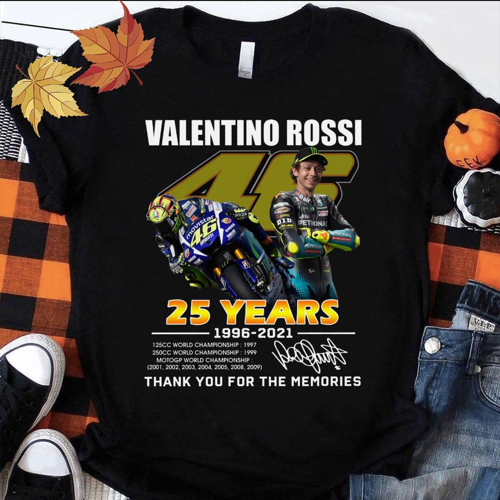 Premium V46 Valentino Rossi 25 years 1996-2021 World Championship signature thank memories shirt V46 Valentino Rossi 25 years 1996 2021 World Championship signature thank memories shirt 1 - Premium V46 Valentino Rossi 25 years 1996-2021 World Championship signature thank memories shirt
