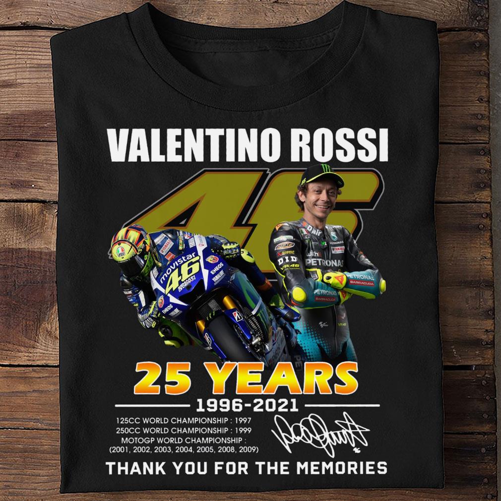 Premium V46 Valentino Rossi 25 years 1996-2021 World Championship signature thank memories shirt V46 Valentino Rossi 25 years 1996 2021 World Championship signature thank memories shirt 2 - Premium V46 Valentino Rossi 25 years 1996-2021 World Championship signature thank memories shirt