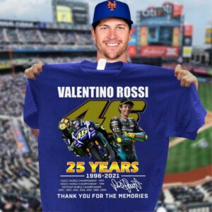 Premium V46 Valentino Rossi 25 years 1996-2021 World Championship signature thank memories shirt 2