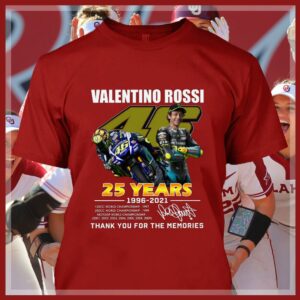 Premium V46 Valentino Rossi 25 years 1996-2021 World Championship signature thank memories shirt 3