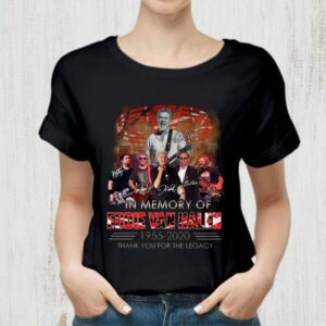 Official Van Halen band In Memory Of RIP Eddie Van Halen 1955-2020 Signatures Thank You For The Legacy Shirt 1