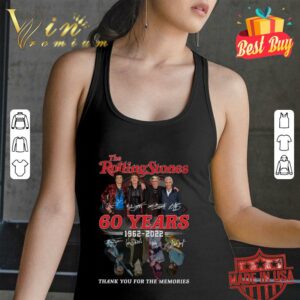 Original Water mirror The Rolling Stones 60 years 1962-2022 signatures thank you for the memories shirt 1