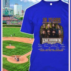 Awesome Zac Brown Band 19 years 2002-2021 signatures thank you for the memories shirt 1