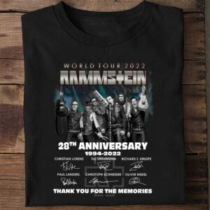 Best 28th anniversary 1994-2022 Rammstein World Tour 2022 thank you for the memories signatures shirt 1