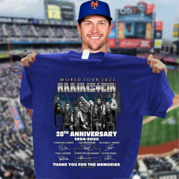 Best 28th anniversary 1994-2022 Rammstein World Tour 2022 thank you for the memories signatures shirt