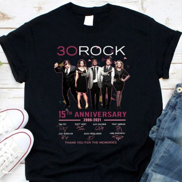 Premium 30 Rock 15th anniversary 2006-2021 thank you for the memories signatures shirt