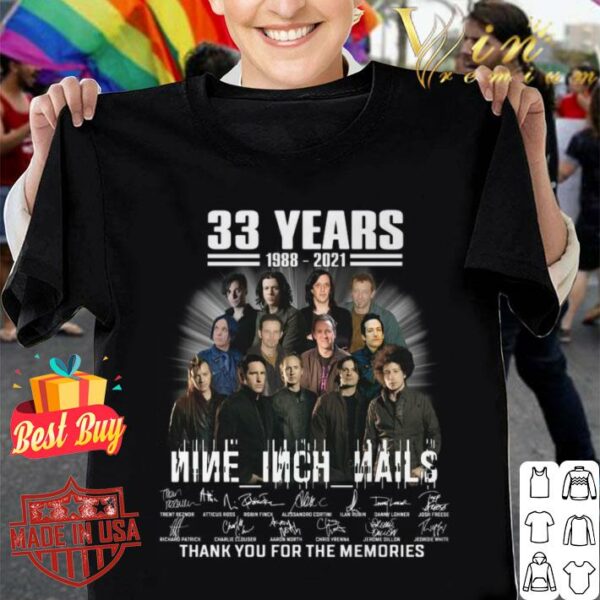 Best 33 years 1988-2021 NIN Nine Inch Nails thank you for the memories signatures shirt