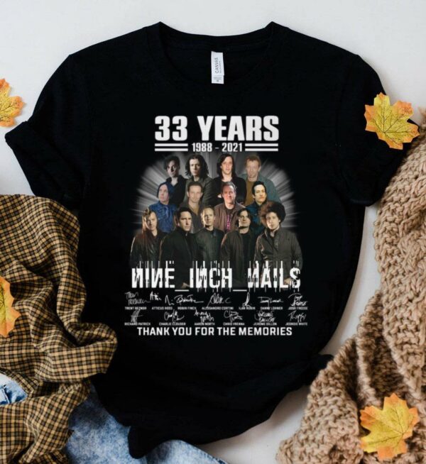 Best 33 years 1988-2021 NIN Nine Inch Nails thank you for the memories signatures shirt