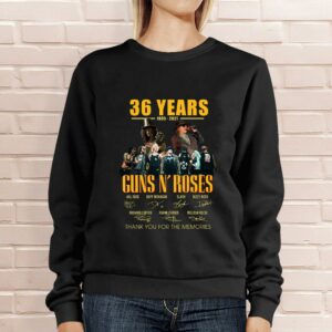 Hot 36 Years Guns N Roses Thank You For The Memories Axl Rose Slash Signatures Shirt 3