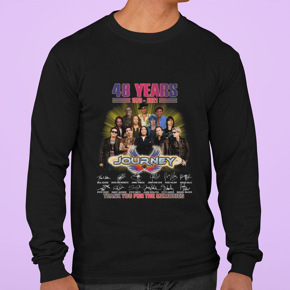 Premium 48 years 1973-2021 Journey band rock member signatures thank memories shirt 48 years 1973 2021 Journey band rock member signatures thank memories shirt 3 - Premium 48 years 1973-2021 Journey band rock member signatures thank memories shirt