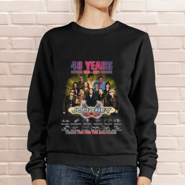 Premium 48 years 1973-2021 Journey band rock member signatures thank memories shirt