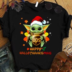 Best Baby Yoda Mashup UPS Happy HalloThanksMas Shirt, Halloween, Thanksgiving, Christmas