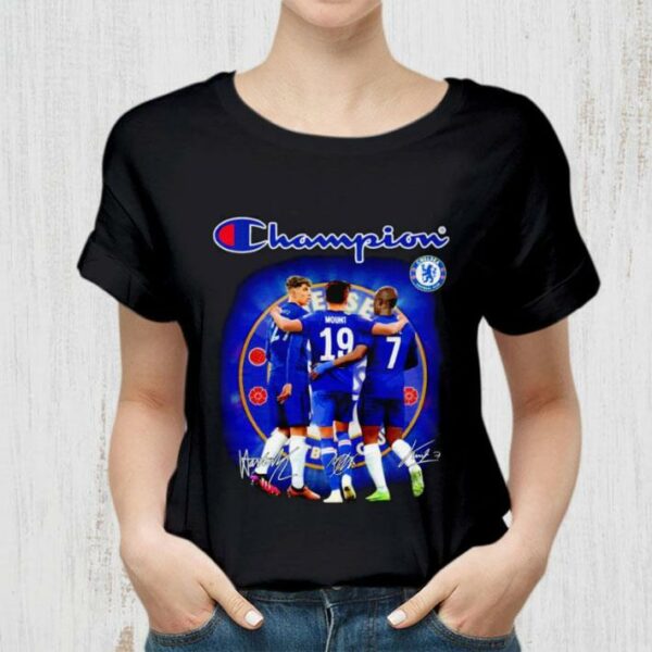 Best Champion Chelsea FC Signatures Shirt, Kai Havertz, Mason Mount, N Golo Kante