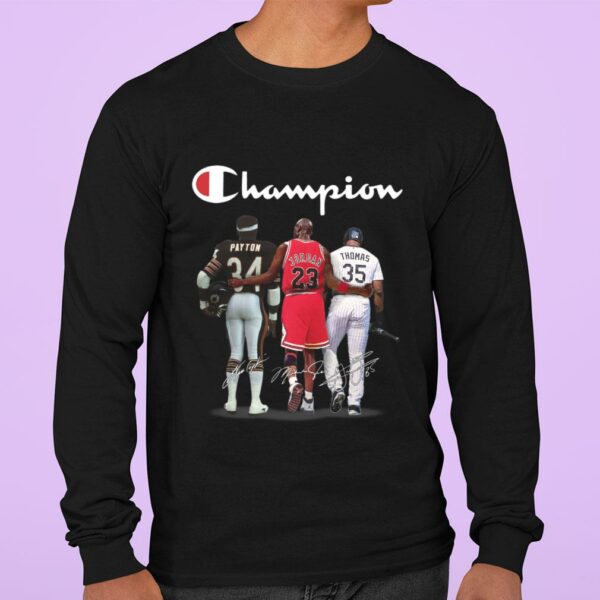 Best Champion Chicago Bears Walter Payton Chicago Bulls Michael Jordan Chicago White Sox Frank Thomas Signatures Shirt